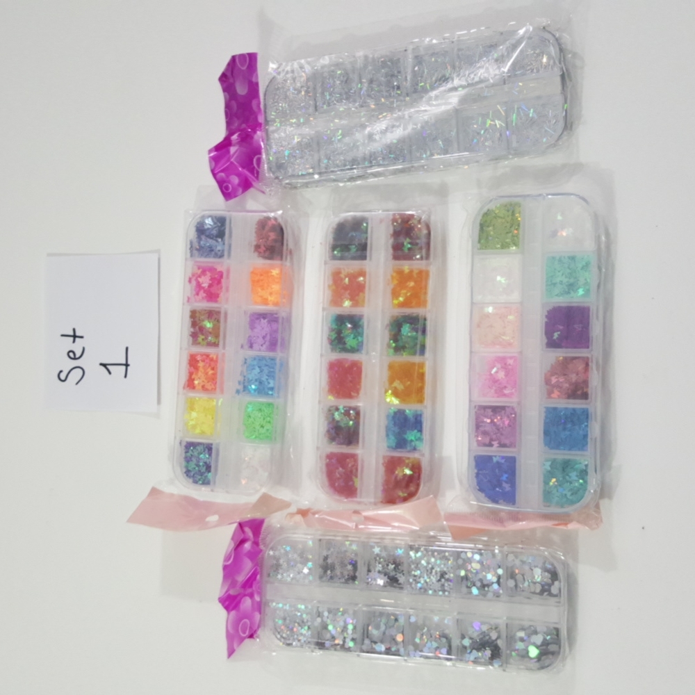 New! 3D Butterfly Glitter Holographic nail art silver sequin